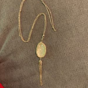 Gold faux druzy pendant necklace